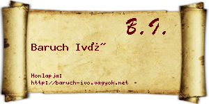 Baruch Ivó névjegykártya