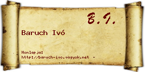 Baruch Ivó névjegykártya